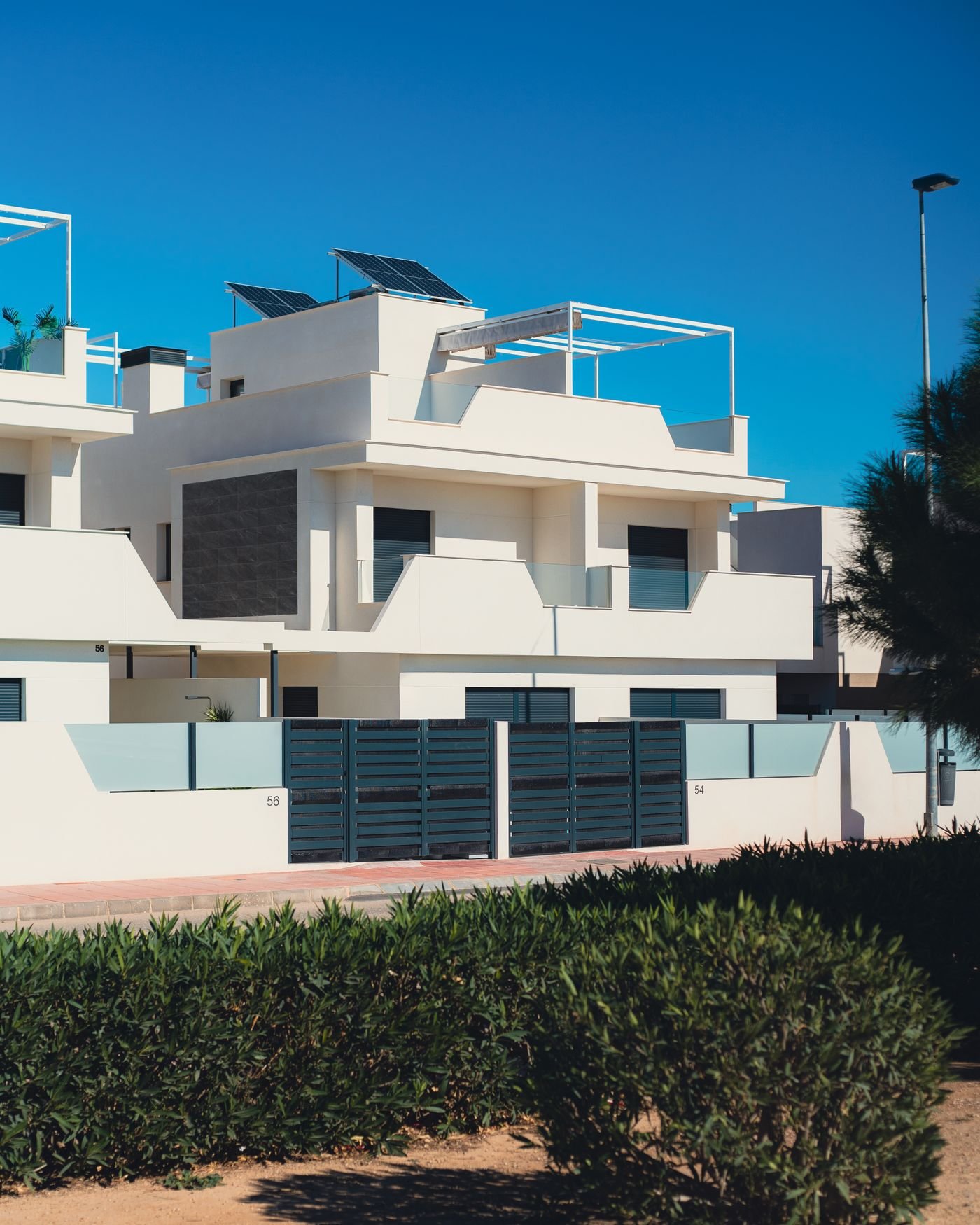 Modern villa with freshly painted exterior
